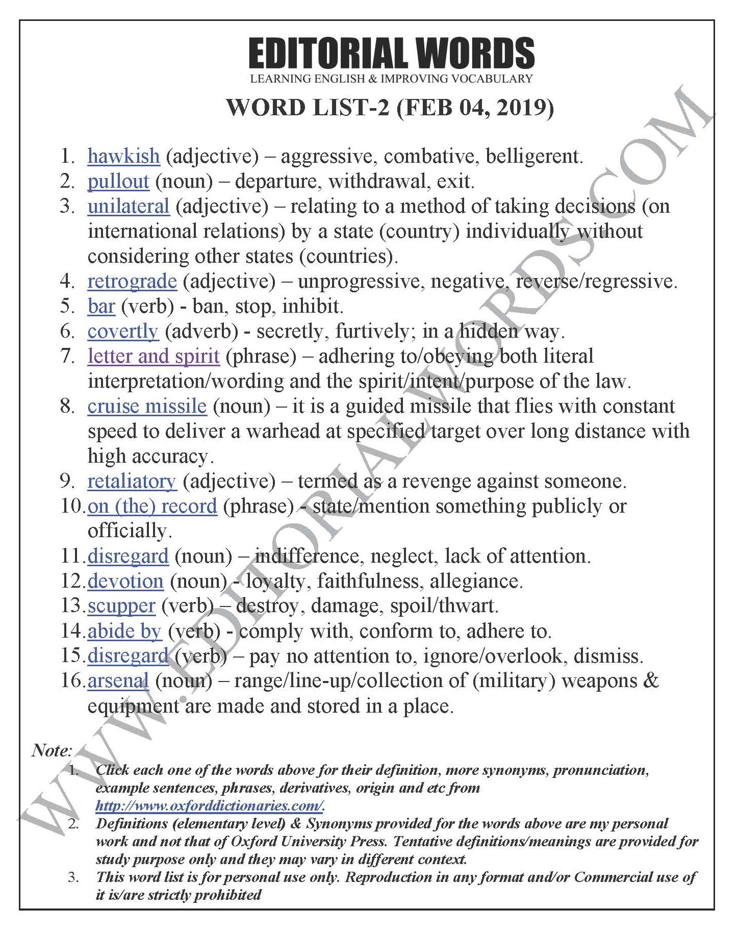 The Hindu Editorial (Hawkish move) - Feb 04, 2019