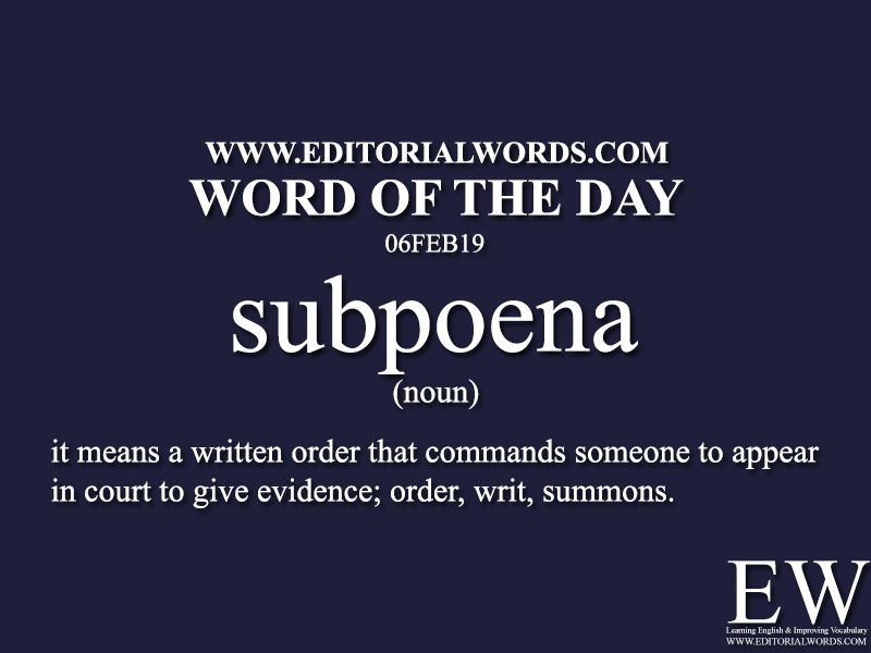 Word of the Day-06FEB19-Editorial Words