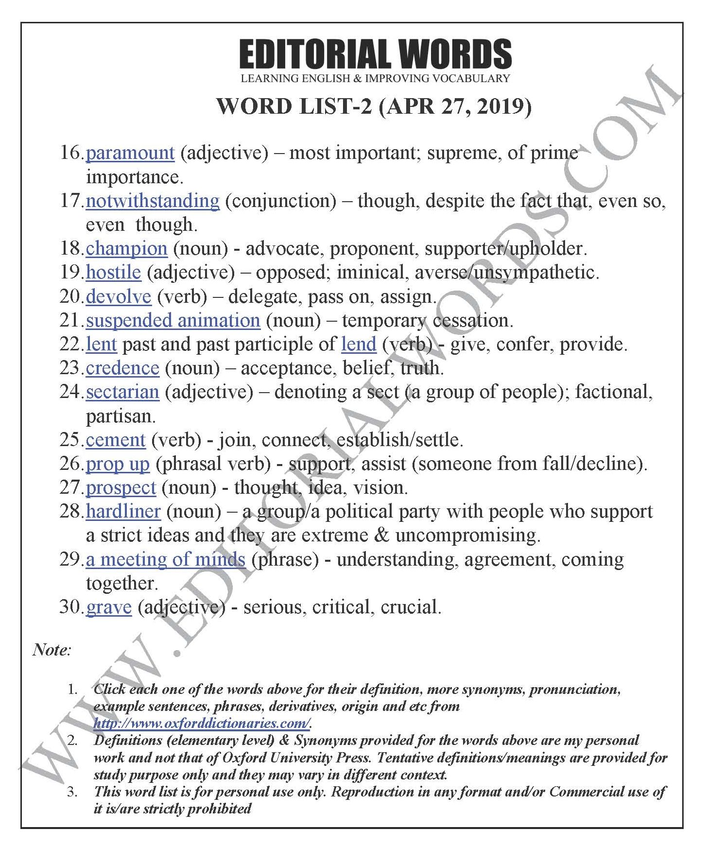 The Hindu Editorial (Backstop option) - Apr 27, 2019