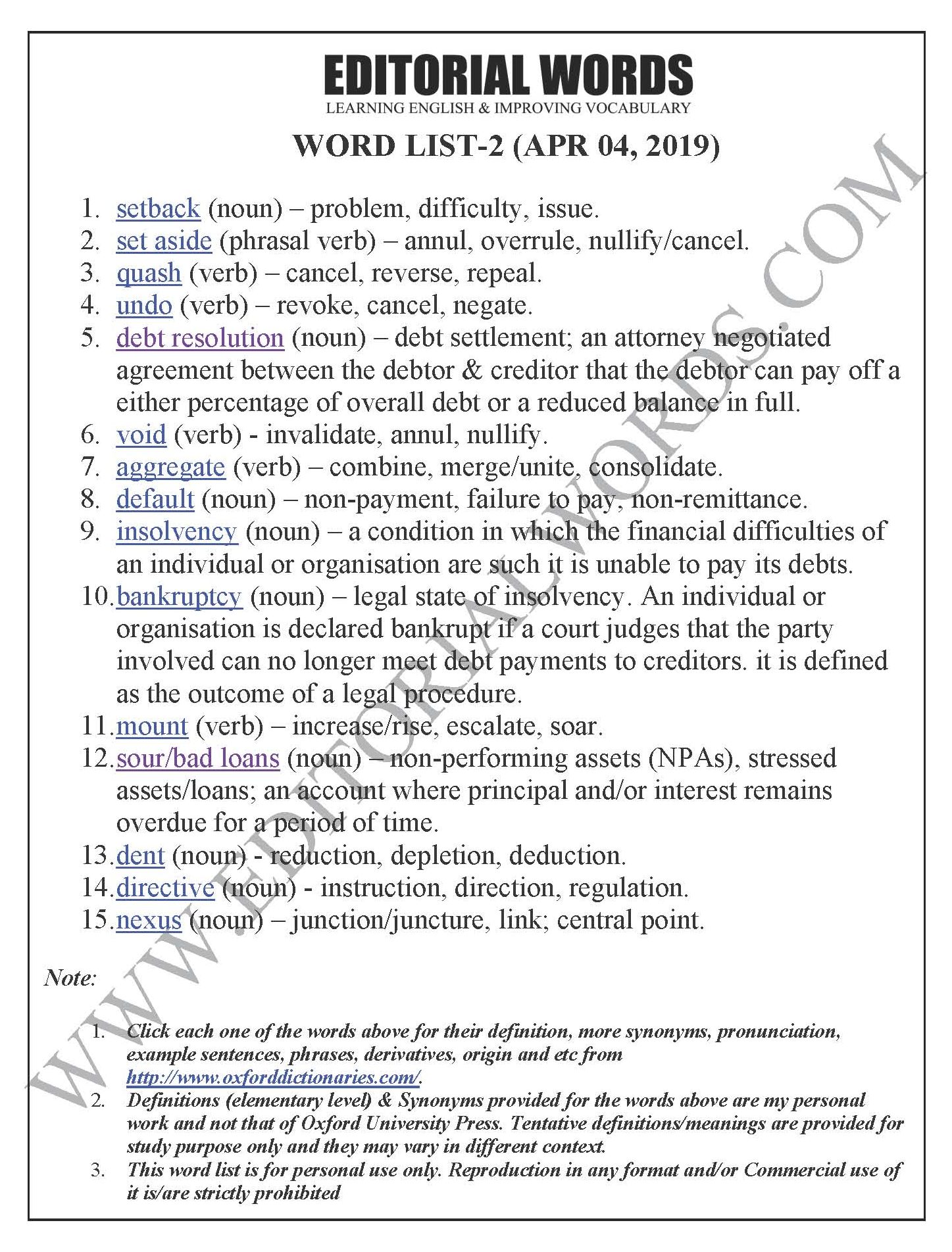 The Hindu Editorial (Serious setback) - Apr 04, 2019