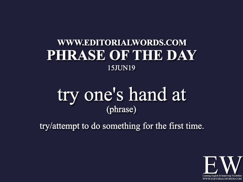 Phrase of the Day-15JUN19-Editorial Words