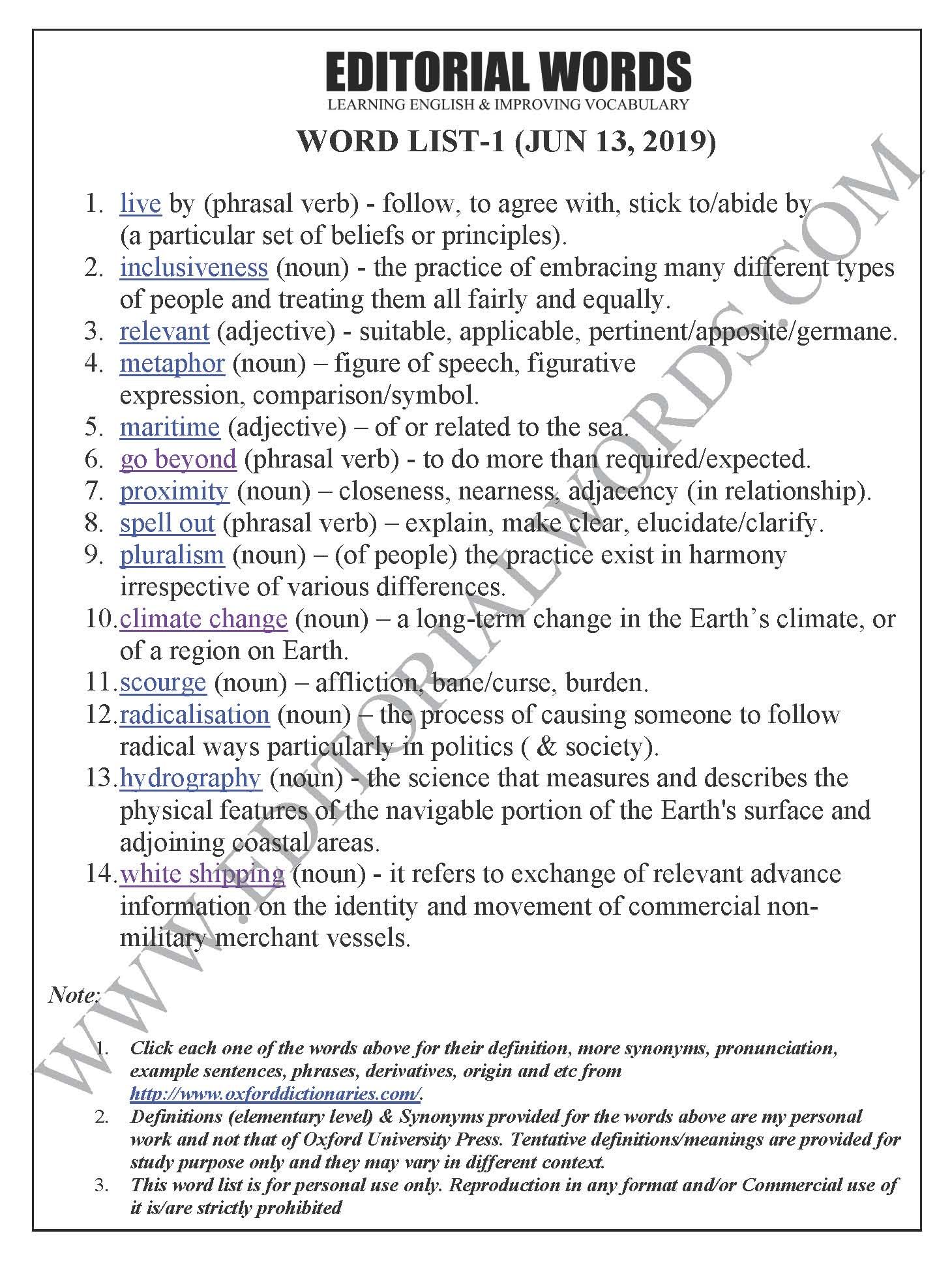 The Hindu Editorial (Values to live by) - Jun 13, 2019