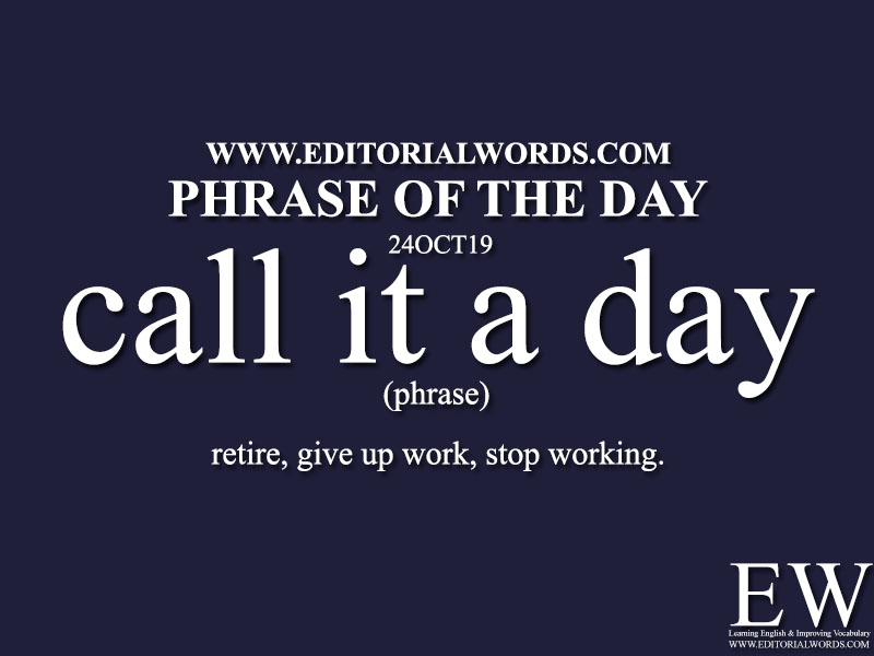 Phrase of the Day-24OCT19-Editorial Words