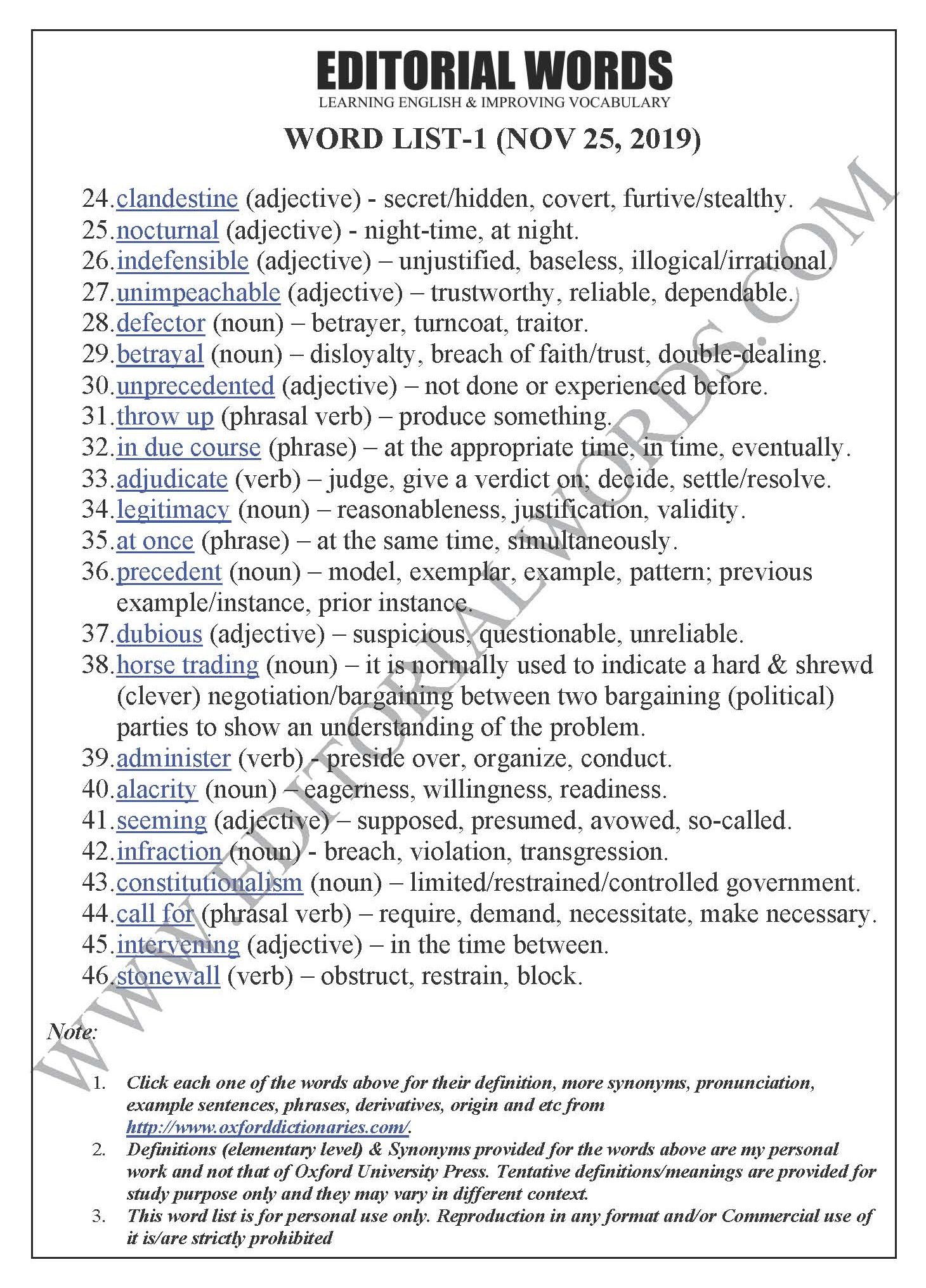 The Hindu Editorial (Midnight coup) - Nov 25, 2019