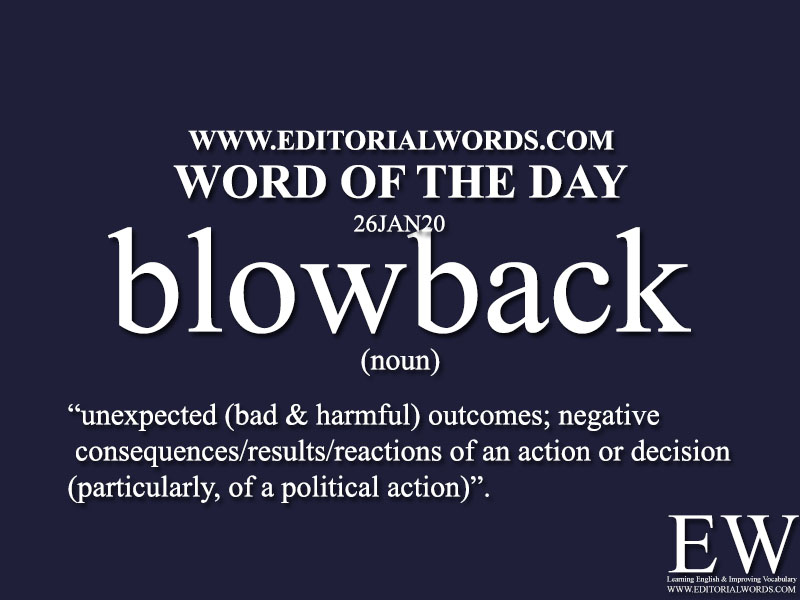 Word of the Day (blowback) -26JAN20