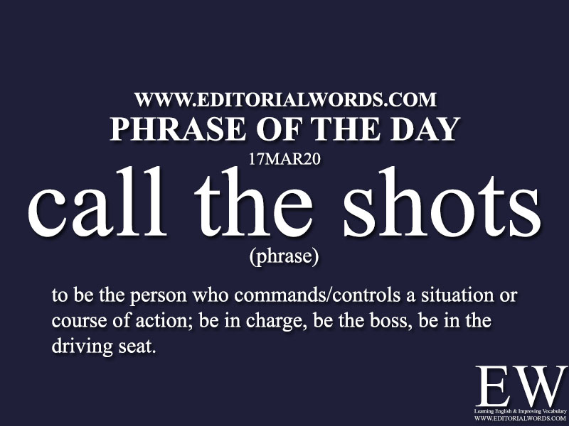 Phrase of the Day (call the shots)-17MAR20