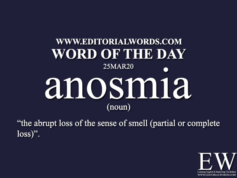 Word of the Day (anosmia)-25MAR20