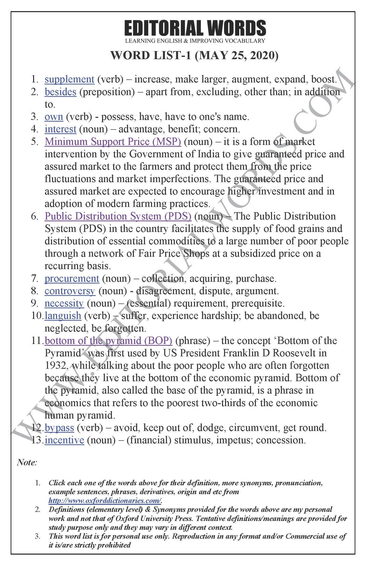 The Hindu Editorial (For farms and farmers) - May 25, 2020