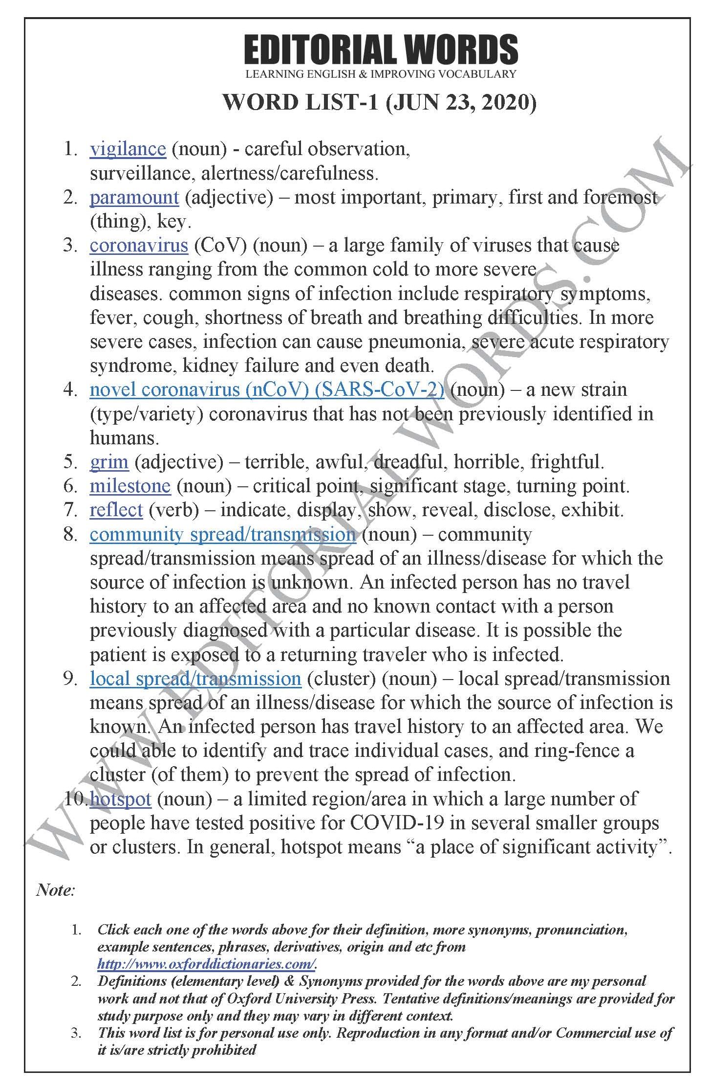 The Hindu Editorial (Vigilance paramount) - Jun 23, 2020