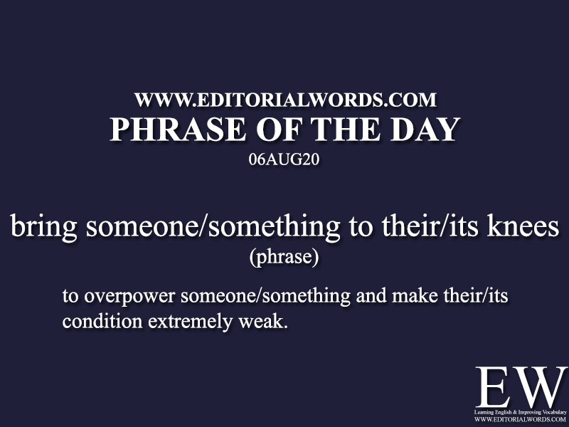 Phrase of the Day (bring someone/something to their/its knees)-06AUG20