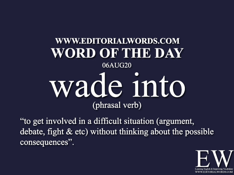 Word of the Day (wade into)-06AUG20