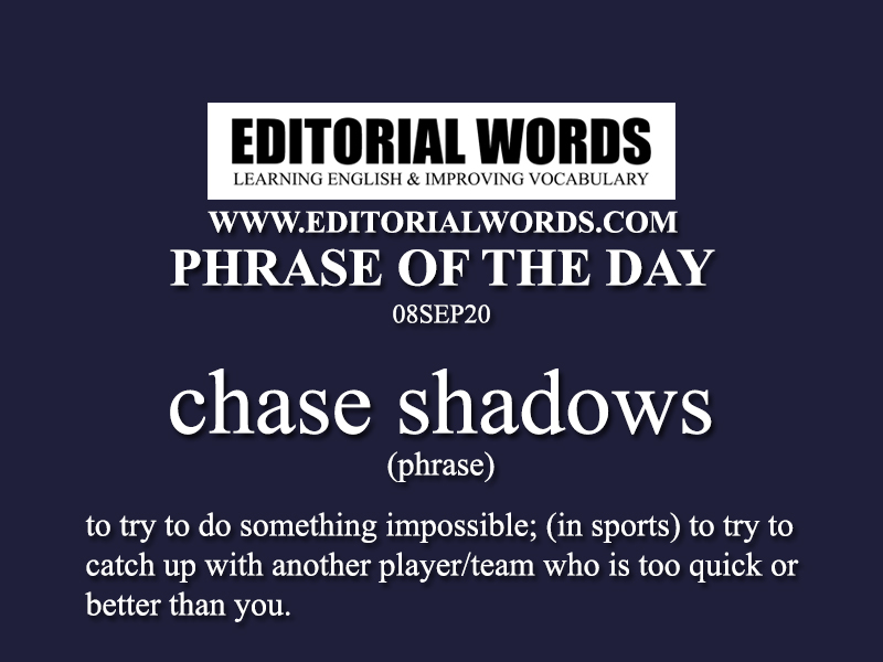 Phrase of the Day (chase shadows)-08SEP20