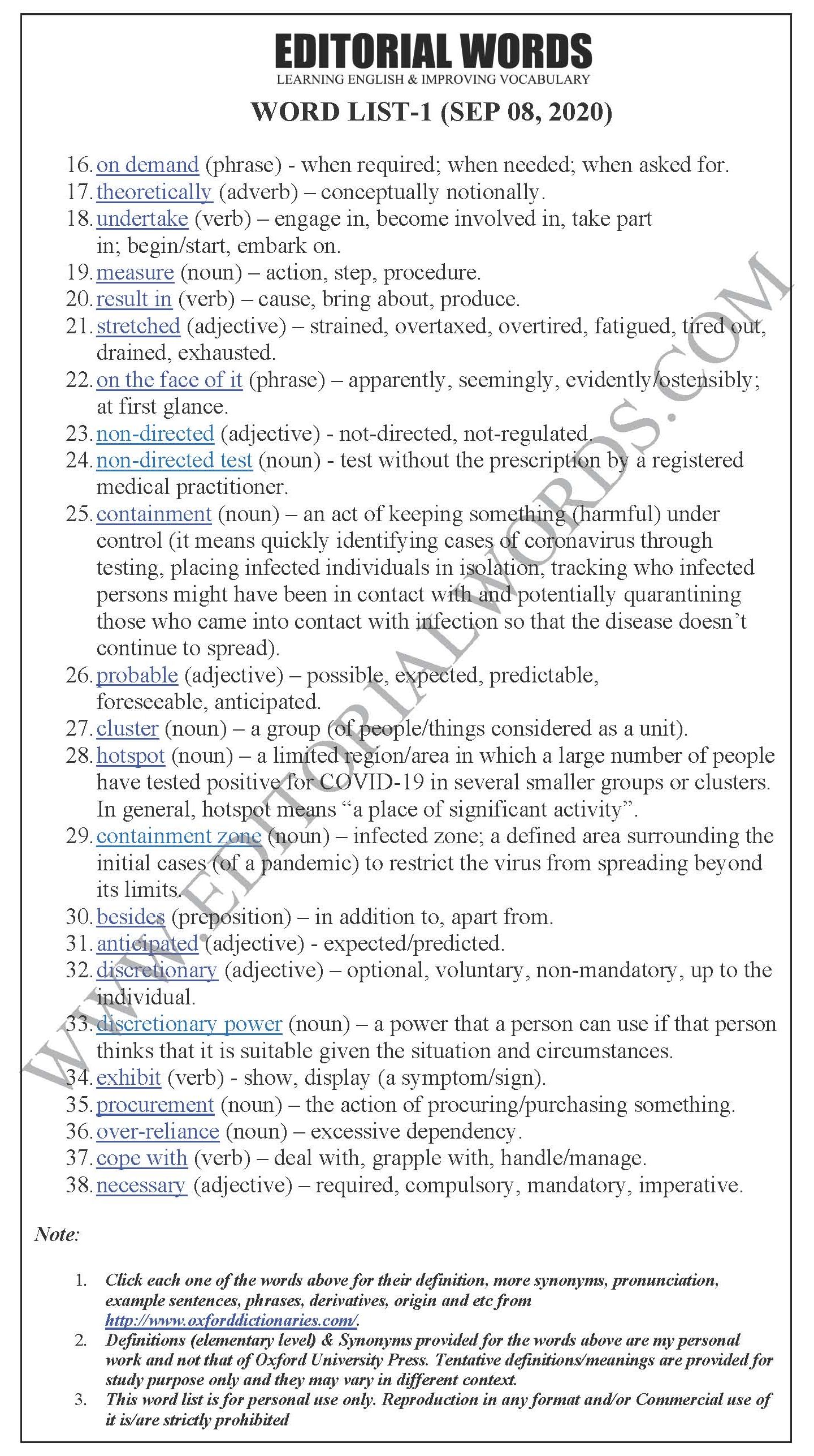 The Hindu Editorial (Test by choice) - Sep 08, 2020