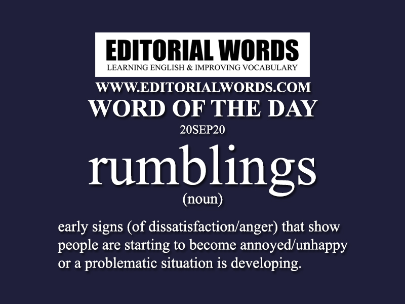 Word of the Day (rumblings)-20SEP20