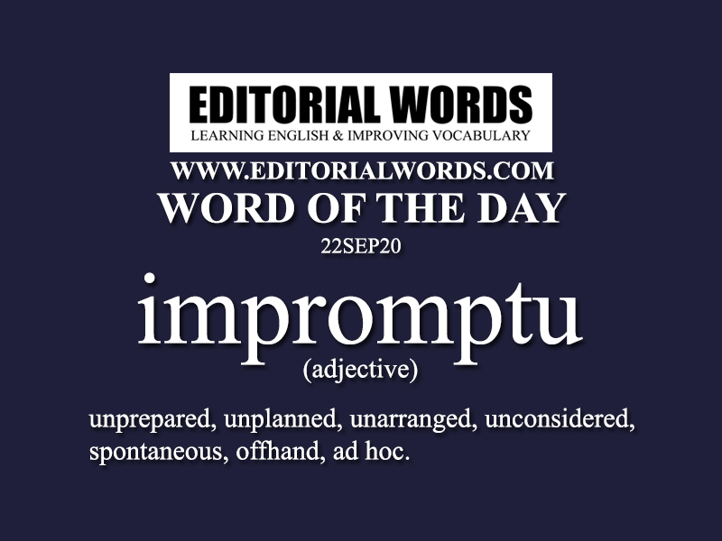 Word of the Day (impromptu)-22SEP20