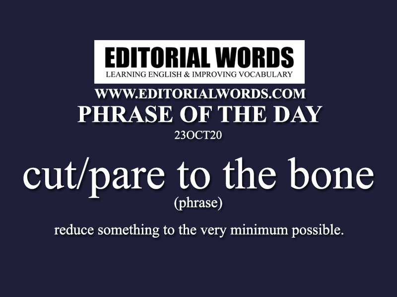 Phrase of the Day (cut/pare to the bone)-23OCT20