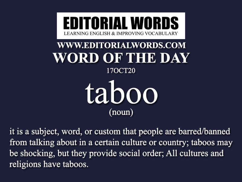 Word of the Day (taboo)-17OCT20