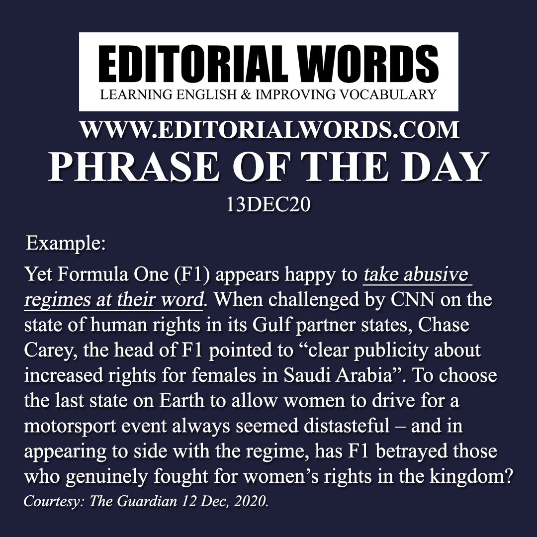 Phrase of the Day (take someone at their word)-13DEC20