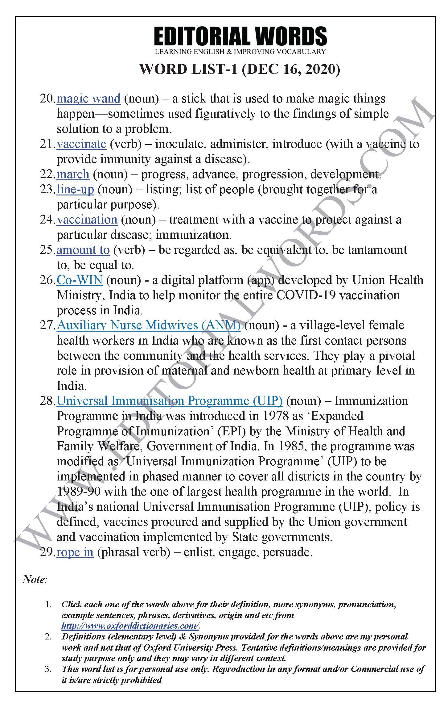 The Hindu Editorial (Vaccine drive) – Dec 16, 2020