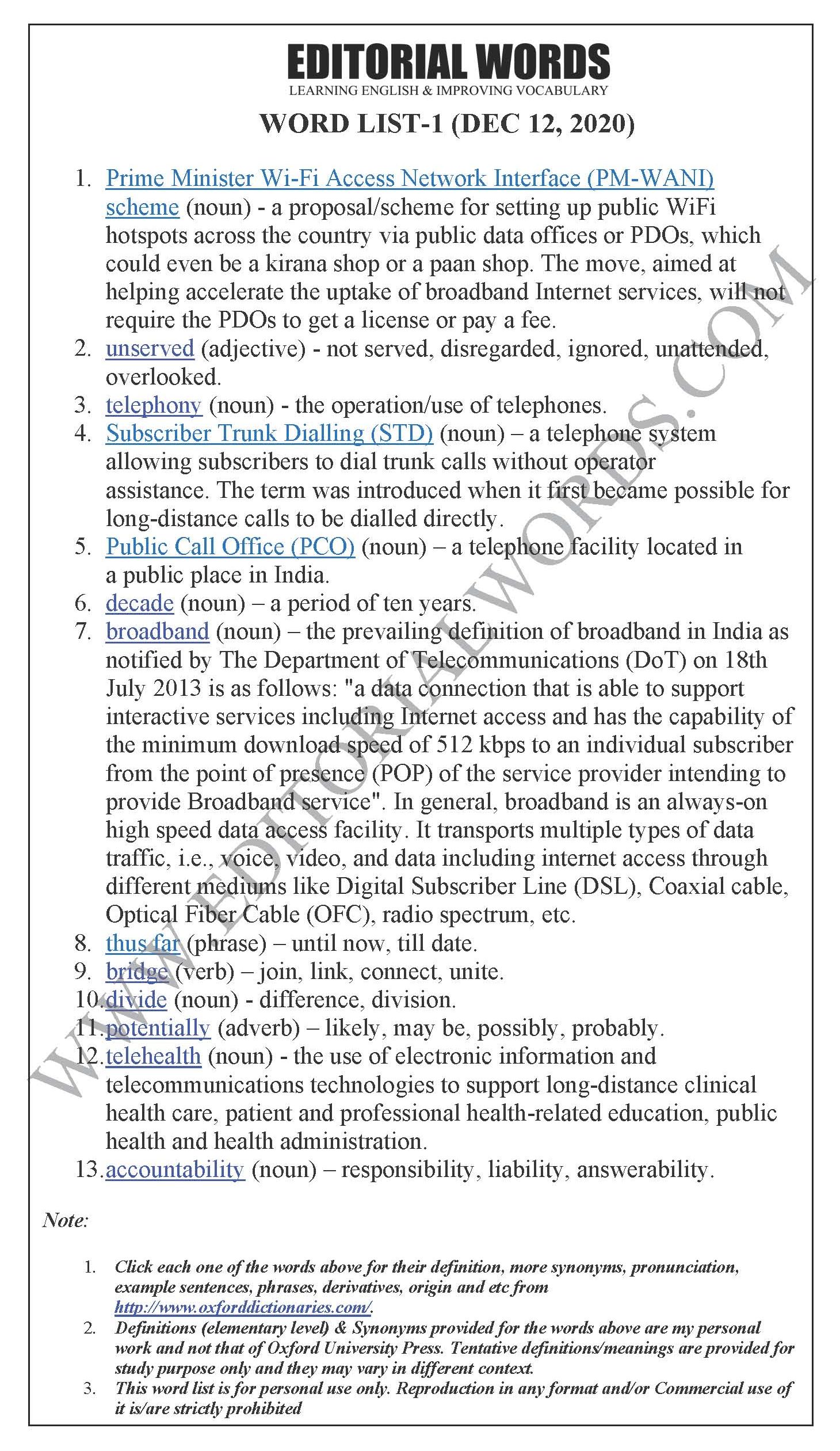 The Hindu Editorial (Connecting more people) – Dec 12, 2020