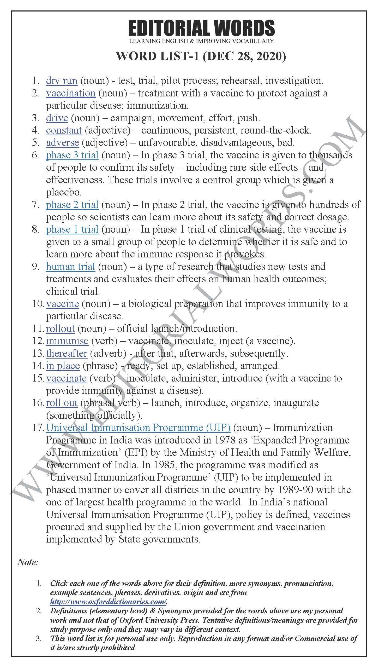 The Hindu Editorial (Essential dry run) – Dec 28, 2020