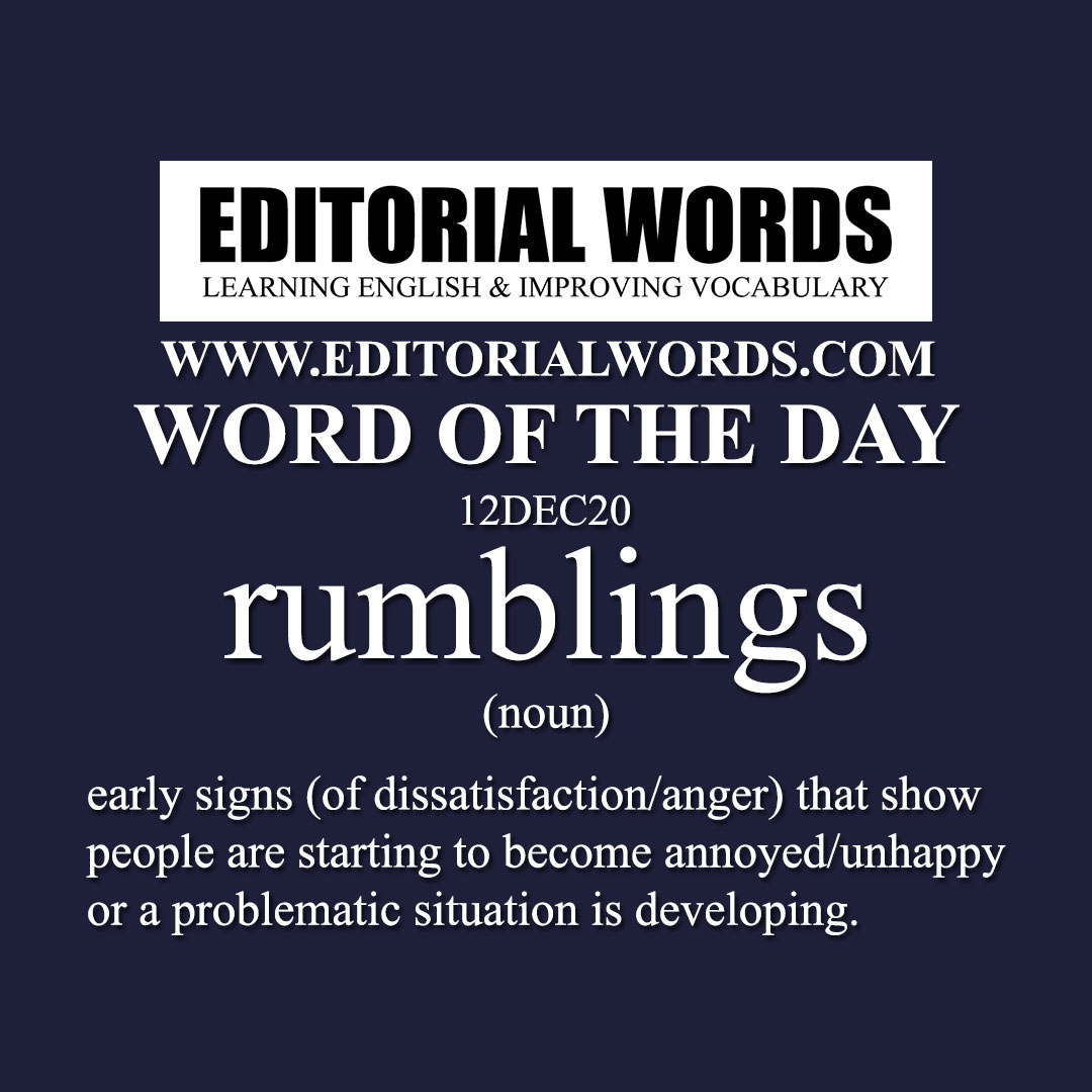 Word of the Day (rumblings)-12DEC20