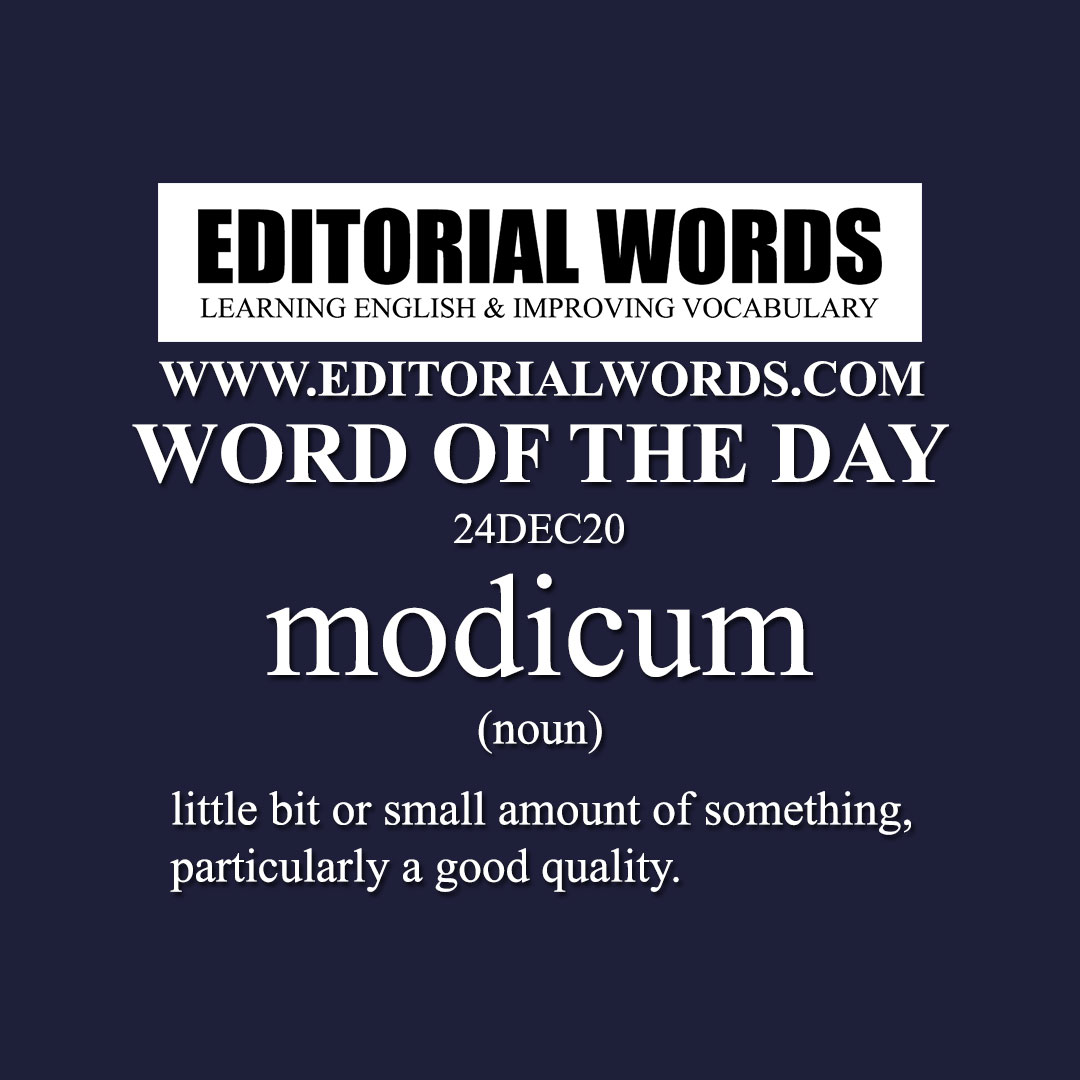 Word of the Day (modicum)-24DEC20