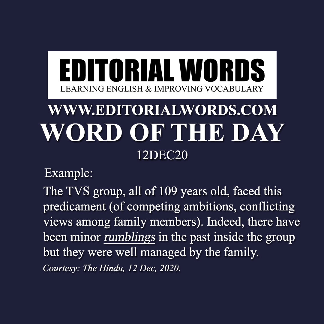 Word of the Day (rumblings)-12DEC20