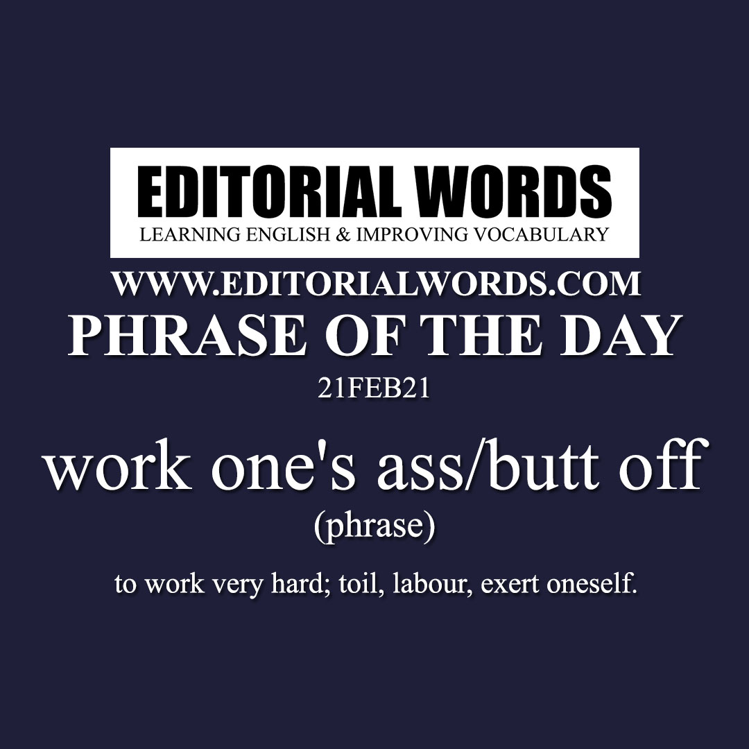 Phrase of the Day (work one's ass/butt off)-21FEB21