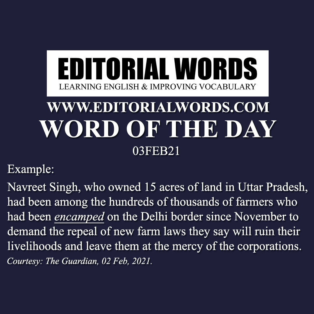 Word of the Day (encamp)-03FEB21