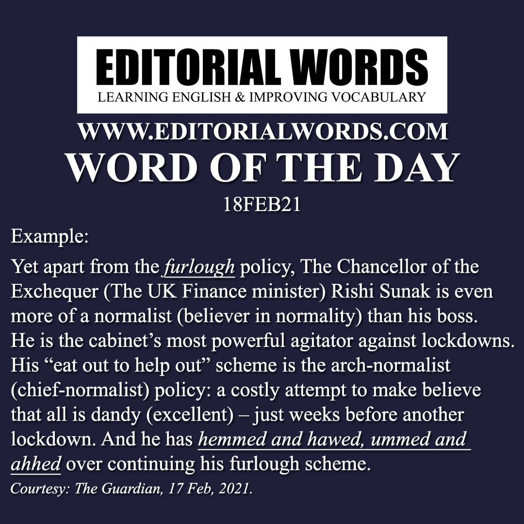 Word of the Day (furlough)-18FEB21