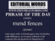 Phrase of the Day (mend fences)-23SEP22