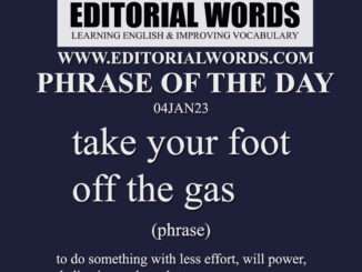 Phrase of the Day (take your foot off the gas)-04JAN23