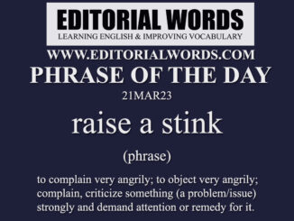 Phrase of the Day (raise a stink)-21MAR23