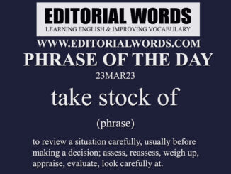 Phrase of the Day (take stock of)-23MAR23