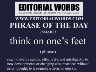 Phrase of the Day (think on one’s feet)-26MAR23