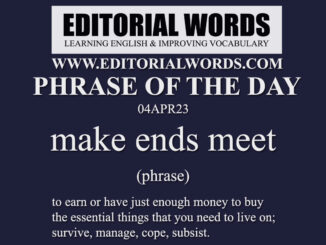 Phrase of the Day (make ends meet)-04APR23