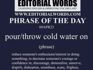 Phrase of the Day (pour cold water on)-09APR23