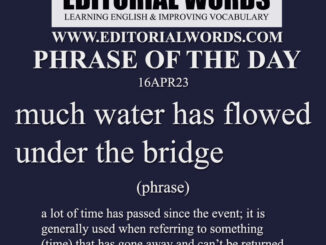 Phrase of the Day (much water has flowed under the bridge)-16APR23