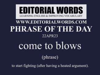 Phrase of the Day (come to blows)-22APR23