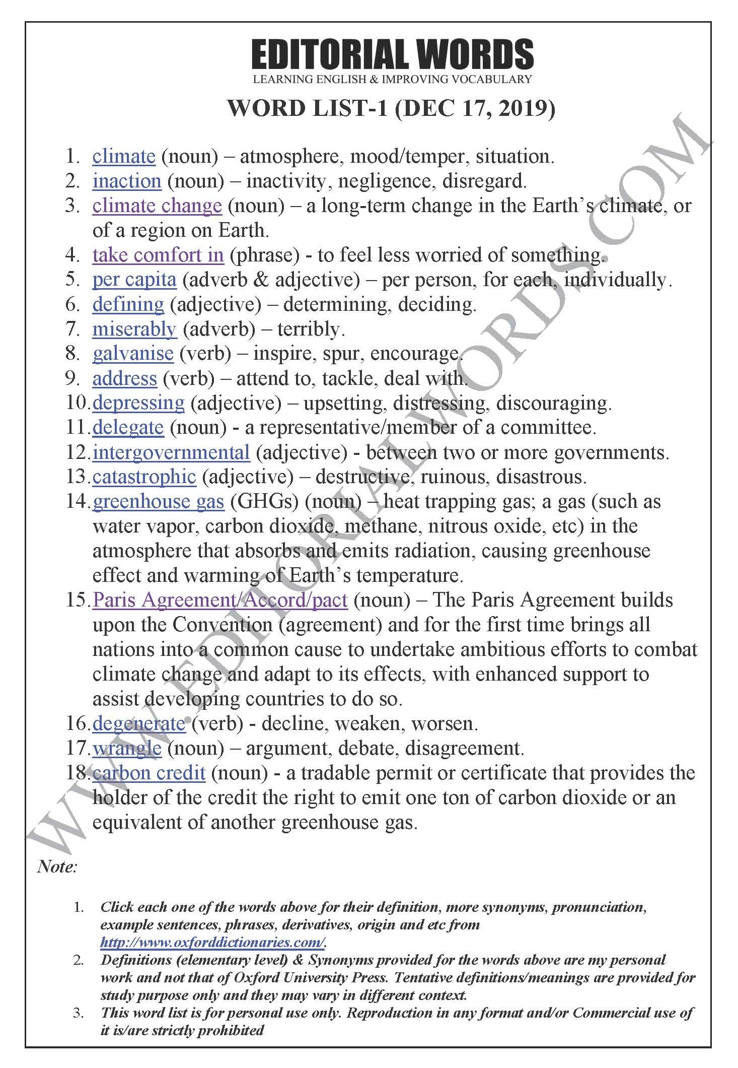 The Hindu Editorial (Climate of inaction) - Dec 17, 2019