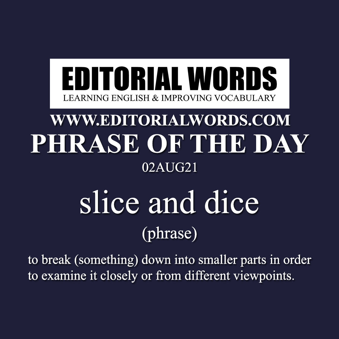 Phrase of the Day (slice and dice)-02AUG21