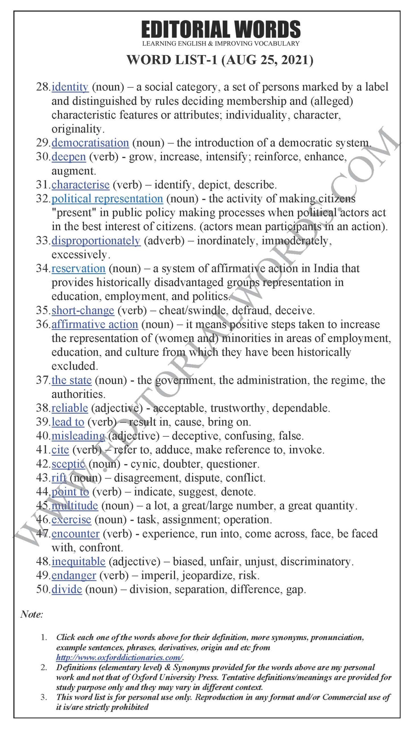 The Hindu Editorial (Caste counts) – Aug 25, 2021