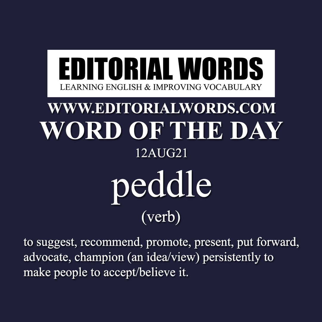 Word of the Day (peddle)-12AUG21