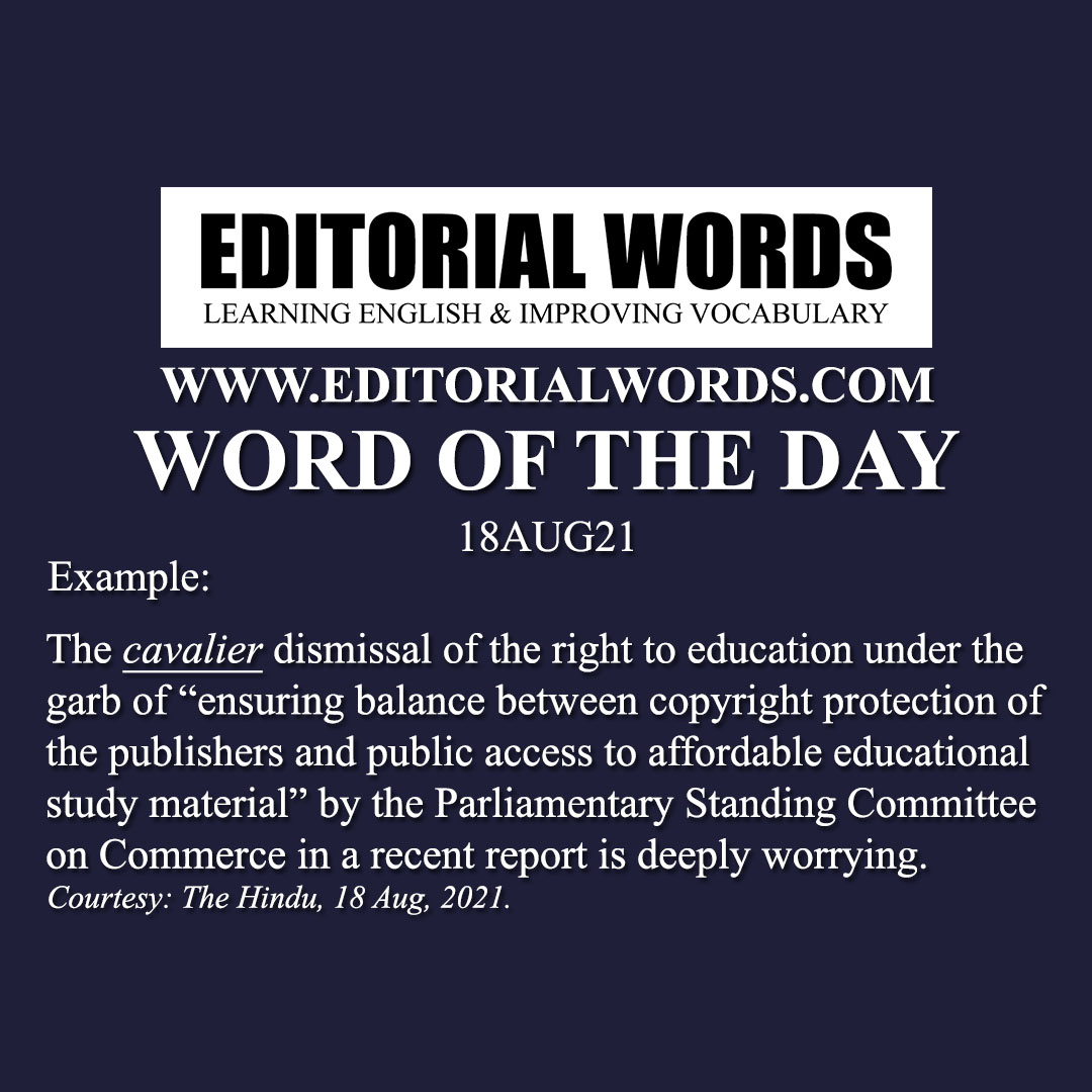 Word of the Day (cavalier)-18AUG21