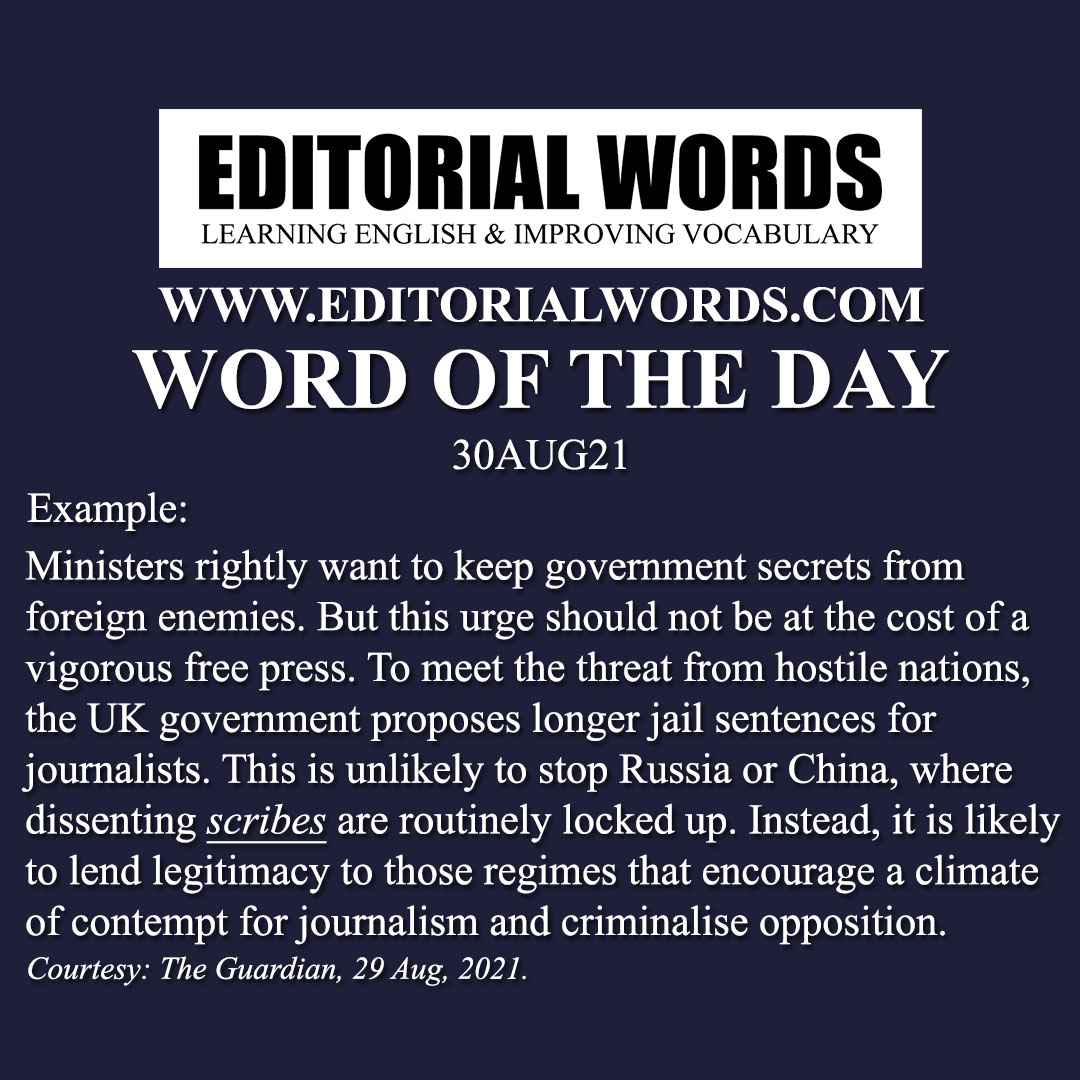 Word of the Day (scribe)-30AUG21