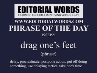 Phrase of the Day (drag one’s feet)-19SEP21