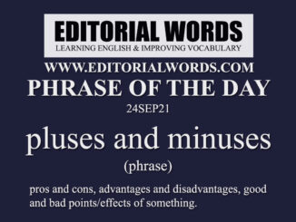 Phrase of the Day (pluses and minuses)-24SEP21