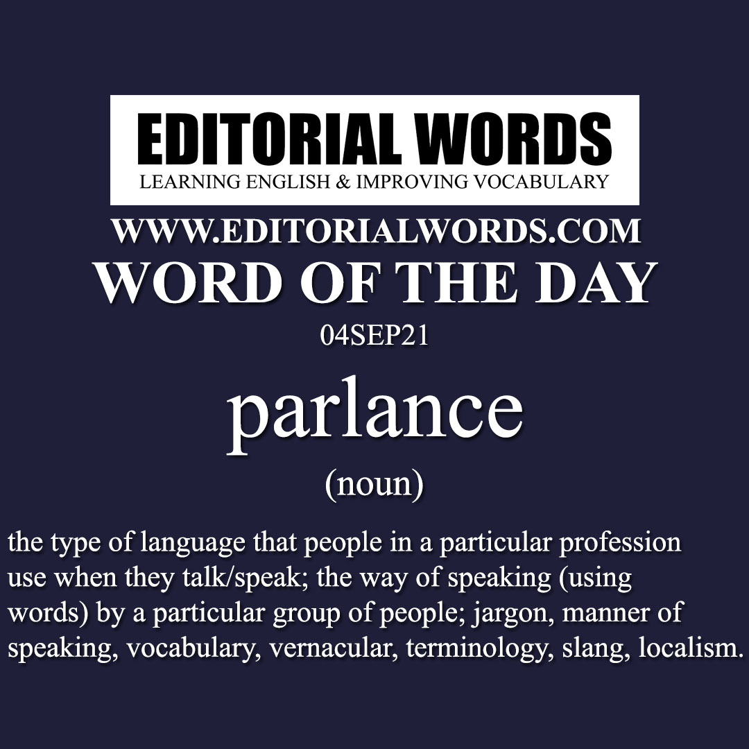 Word of the Day (parlance)-04SEP21