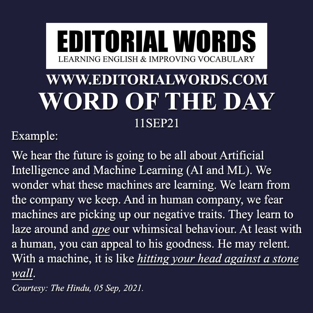 Word of the Day (ape)-11SEP21